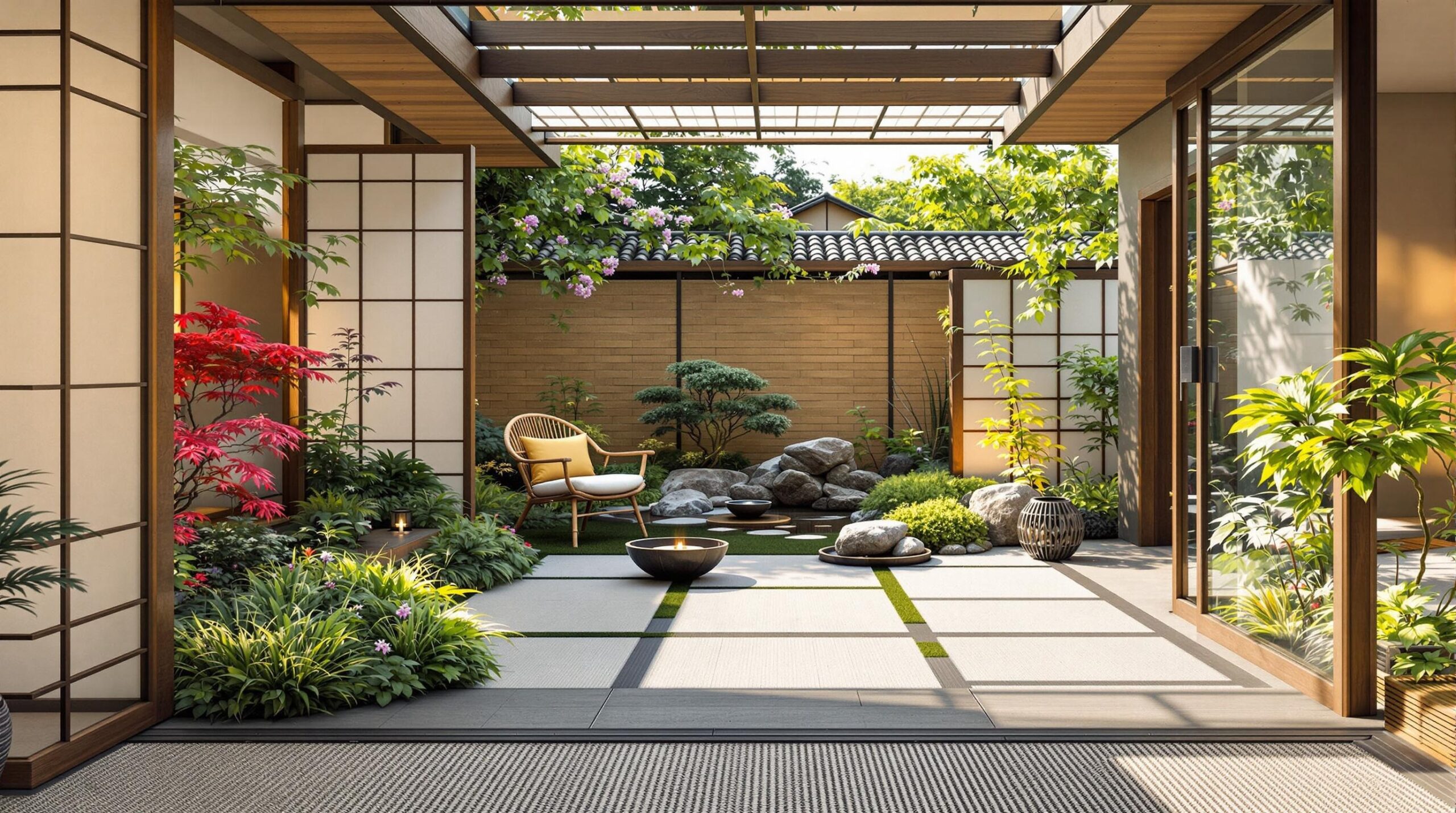 aménagement jardin zen japonais